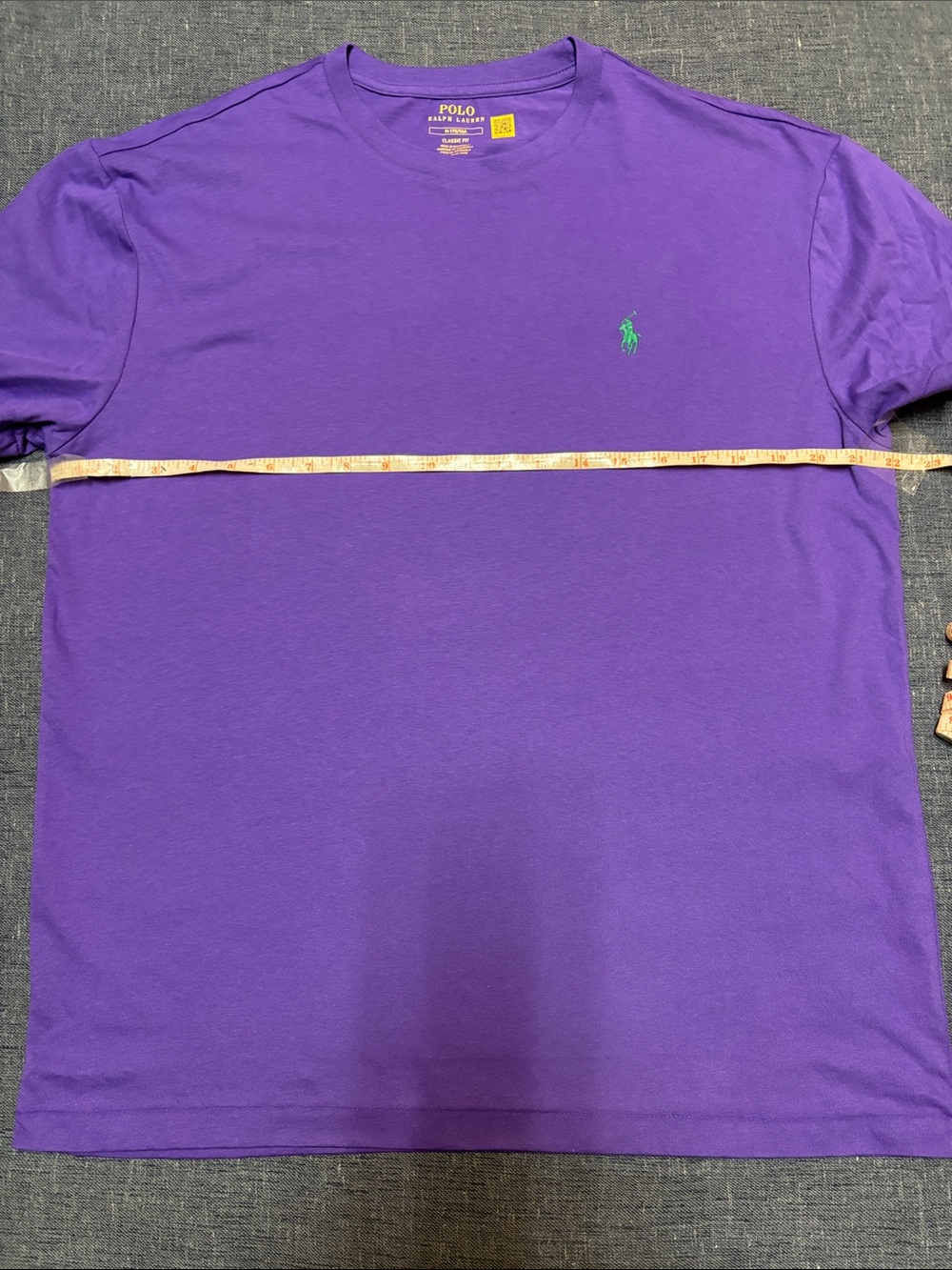 Polo by Ralph Lauren Bright Purple Crew Neck Tee with Green Pony Size M NWOT - Picture 7 of 8